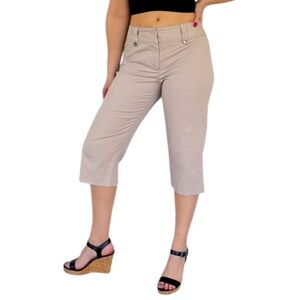 Apt. 9 Maxwell khaki beige cropped stretch capri pants size 4